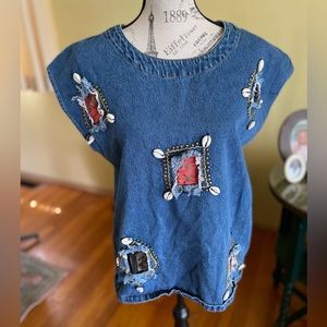 Vintage Jean and Studded/Shell Design Shirt